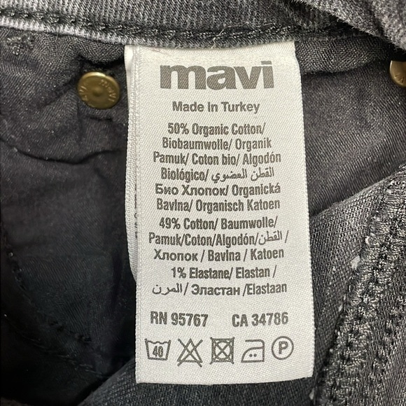 Mavi Star High Waist Mom Jean Black Wash Denim Style 101077-33944 Size 25x29 - Picture 12 of 15